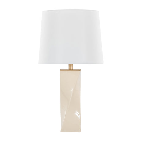 Contemporary Square Cream Ceramic Table Lamp by OROA
