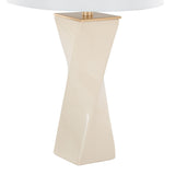 Contemporary Square Cream Ceramic Table Lamp by OROA