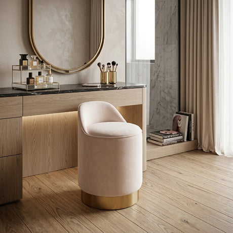 Metal Base Vanity Stool - OROA - view 2