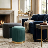 Modern European furniture - Nesting Pleated Ottoman (Set of 2) - www.oroa.com
