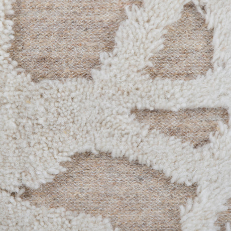 Beige Round Textured Storage Ottoman | OROA