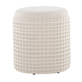Modern European furniture - Ivory Woven Textured Storage Ottoman - www.oroa.com