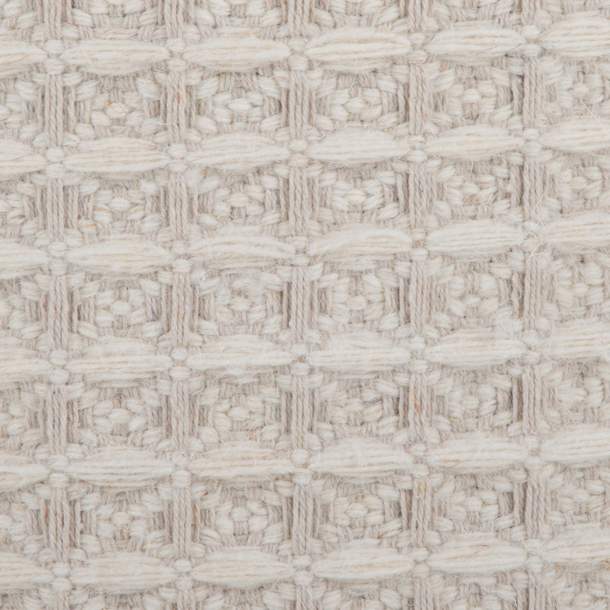 Ivory Woven Textured Storage Ottoman | OROA