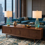 Gold Turquoise Table Lamp Set (2) | OROA