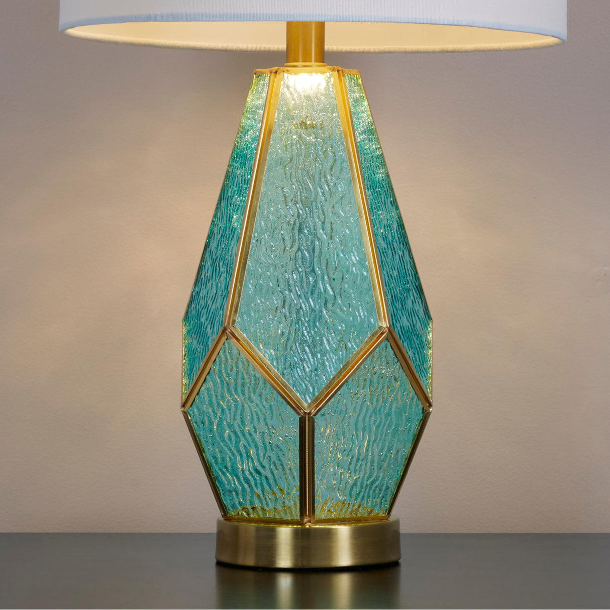 Gold Turquoise Table Lamp Set (2) | OROA