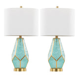 Gold Turquoise Table Lamp Set (2) | OROA