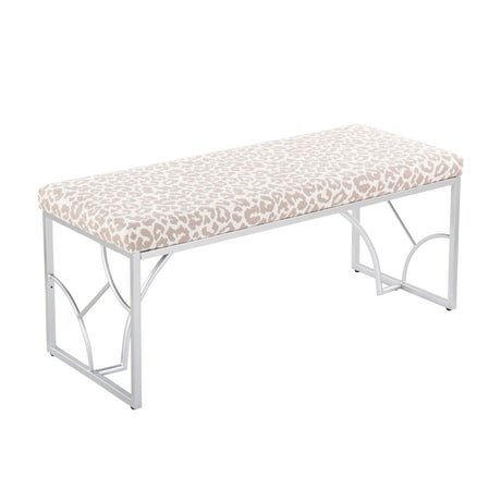 Modern European furniture - Leopard Fabric Contemporary Bench - www.oroa.com