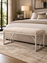 Modern European furniture - Leopard Fabric Contemporary Bench - www.oroa.com