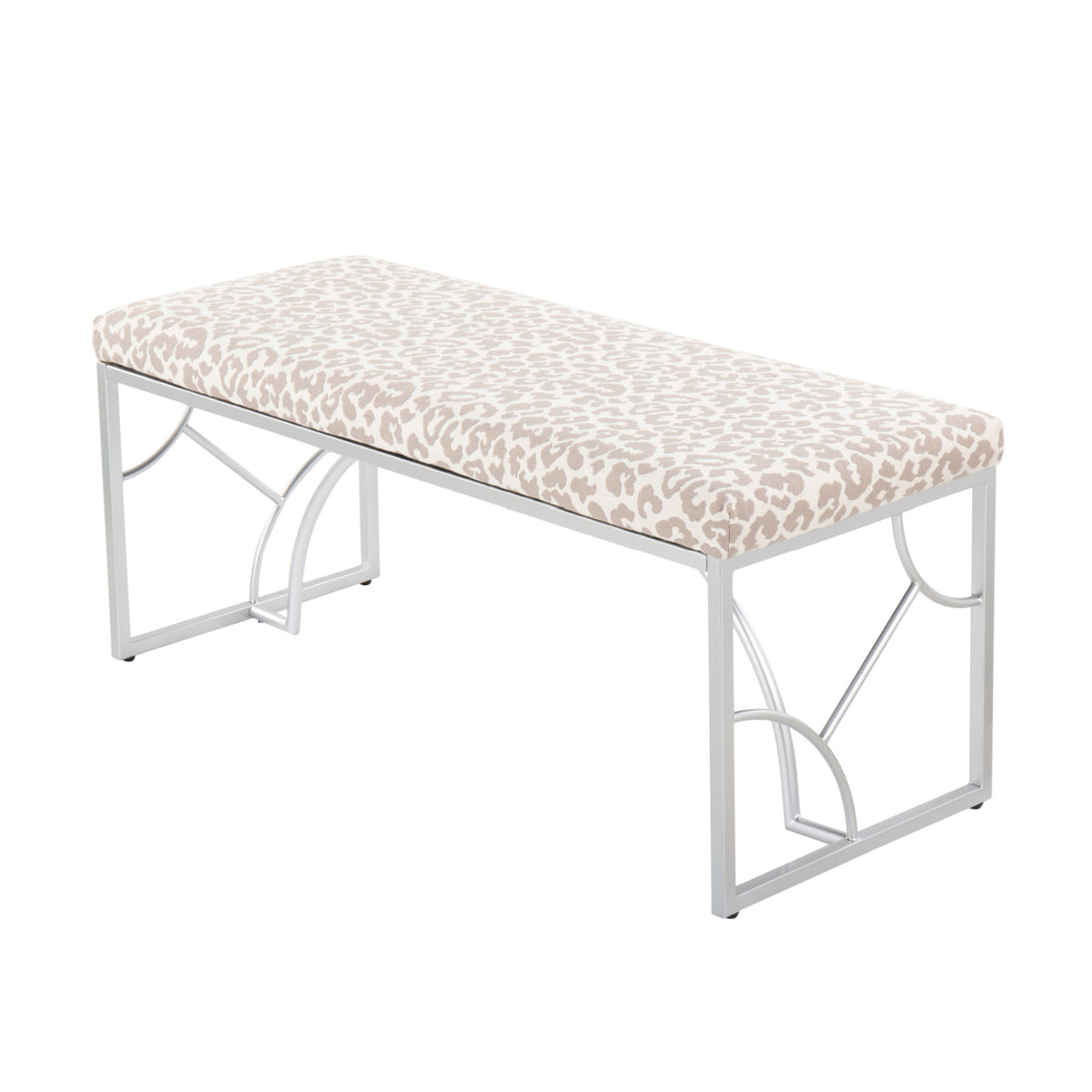 Modern European furniture - Leopard Fabric Contemporary Bench - www.oroa.com