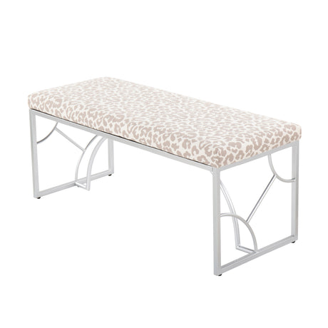 Modern European furniture - Leopard Fabric Contemporary Bench - www.oroa.com