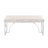 Modern European furniture - Leopard Fabric Contemporary Bench - www.oroa.com