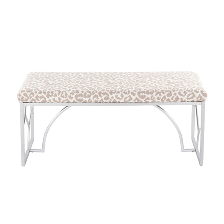 Modern European furniture - Leopard Fabric Contemporary Bench - www.oroa.com