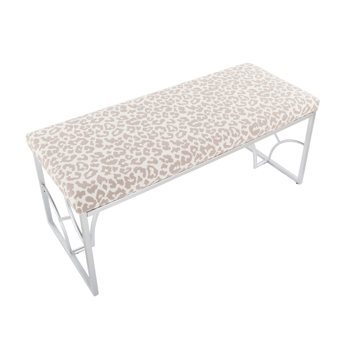 Modern European furniture - Leopard Fabric Contemporary Bench - www.oroa.com