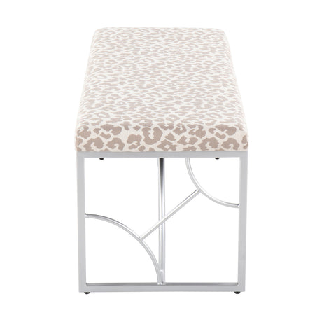 Modern European furniture - Leopard Fabric Contemporary Bench - www.oroa.com