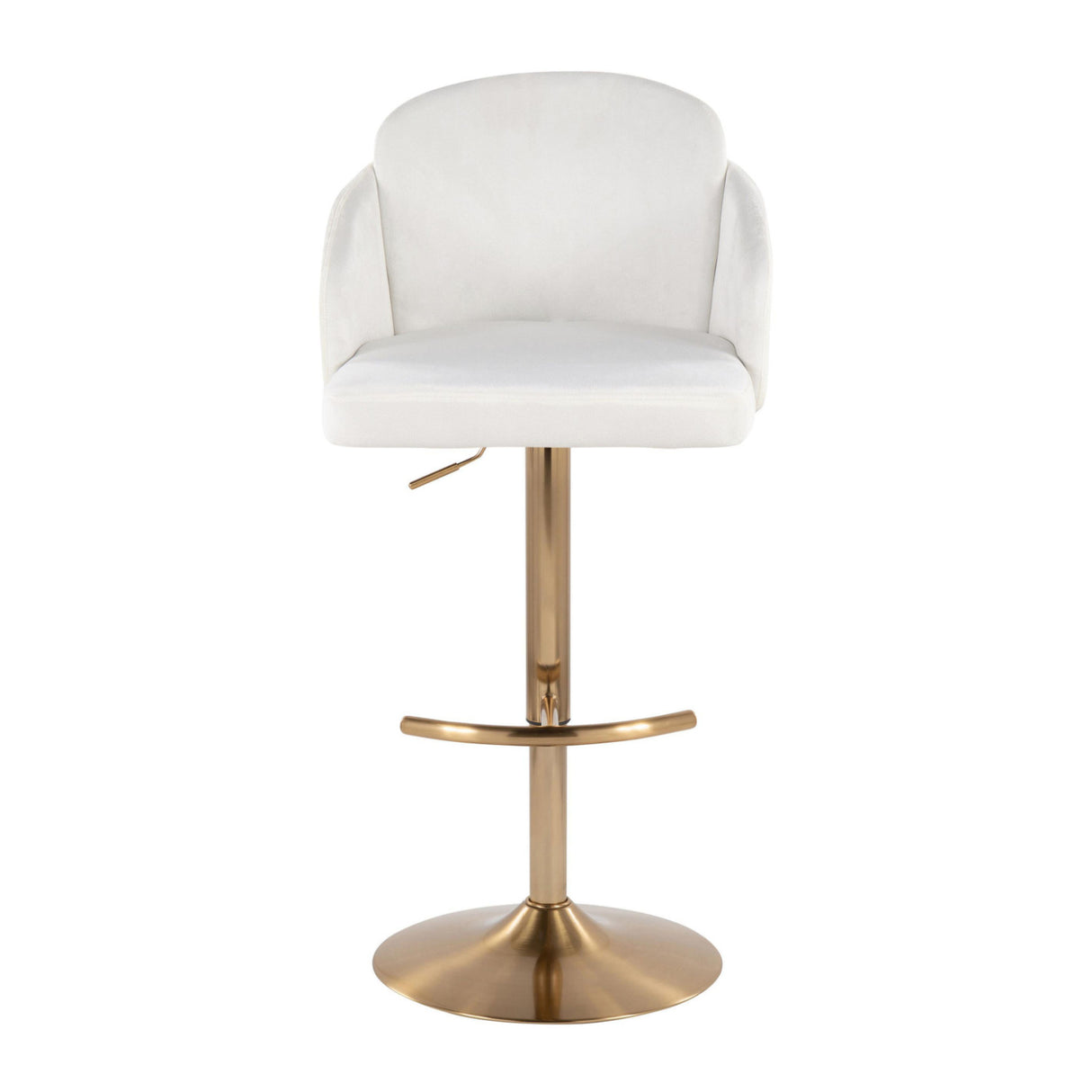Adjustable Cream Gold Swivel Barstools (2) | OROA