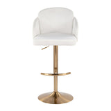 Adjustable Cream Gold Swivel Barstools (2) | OROA