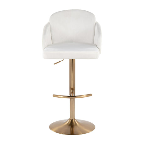 Adjustable Cream Gold Swivel Barstools (2) | OROA