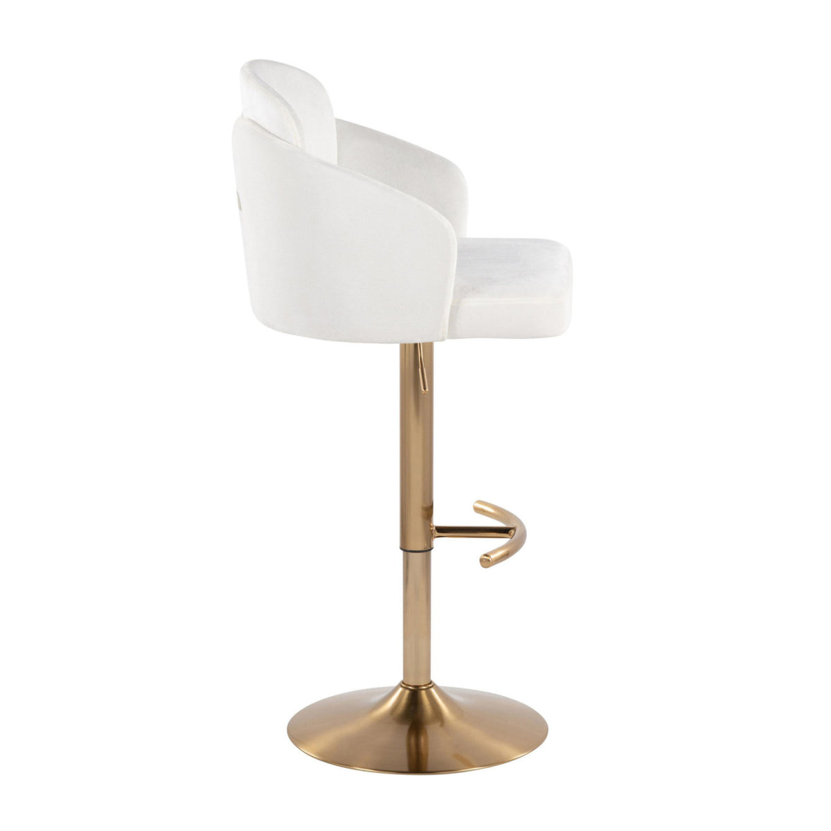 Adjustable Cream Gold Swivel Barstools (2) | OROA