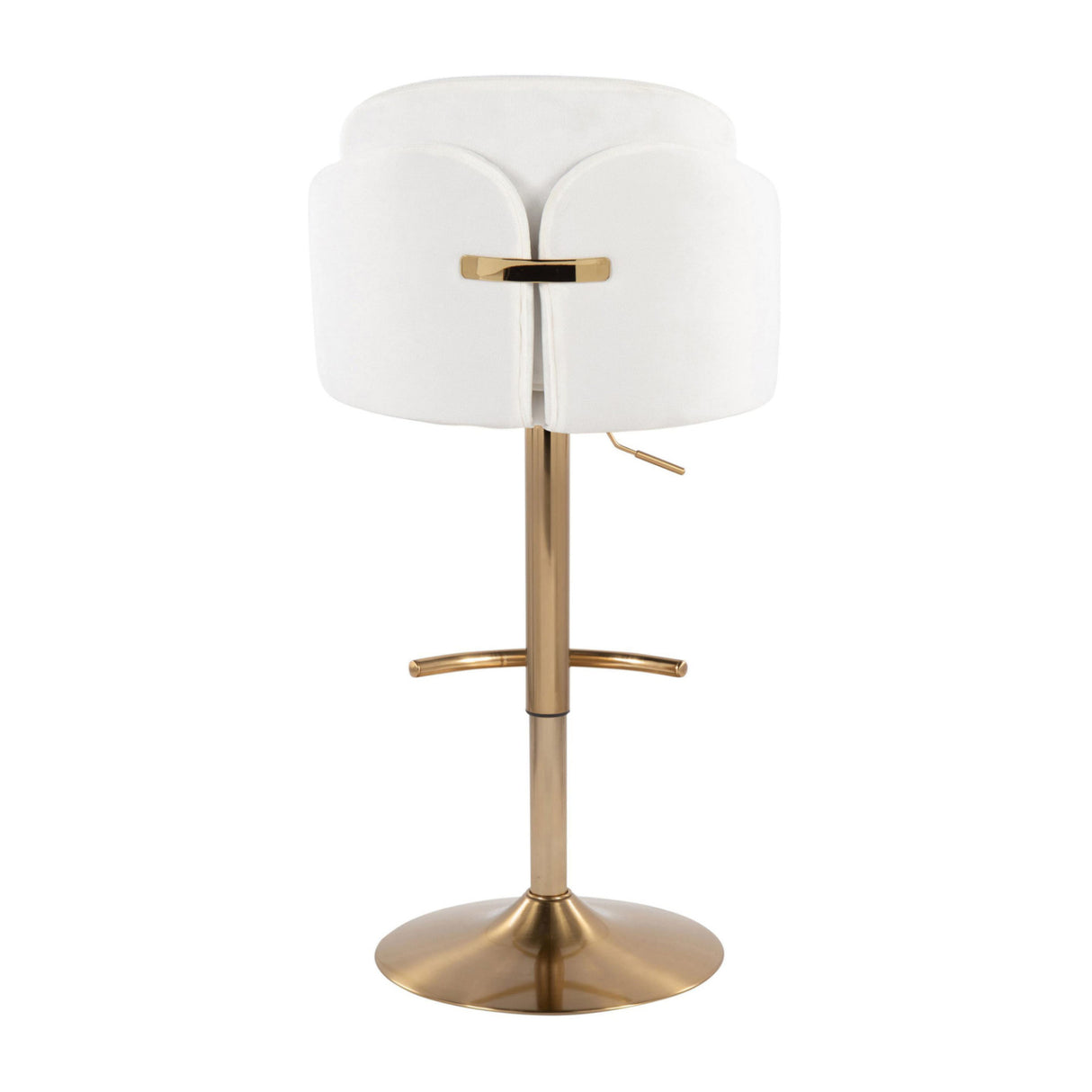 Adjustable Cream Gold Swivel Barstools (2) | OROA