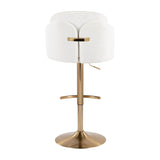 Adjustable Cream Gold Swivel Barstools (2) | OROA