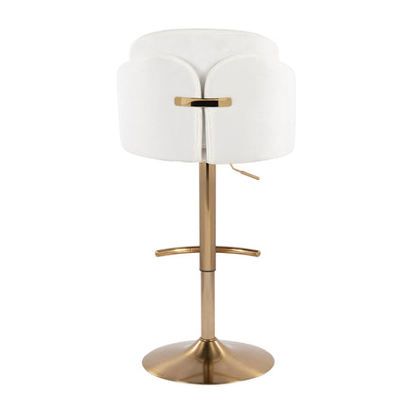 Adjustable Cream Gold Swivel Barstools (2) | OROA