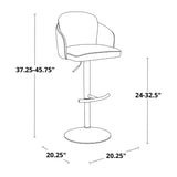 Adjustable Cream Gold Swivel Barstools (2) | OROA