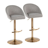Contemporary Upholstered Adjustable Barstools (2) | OROA