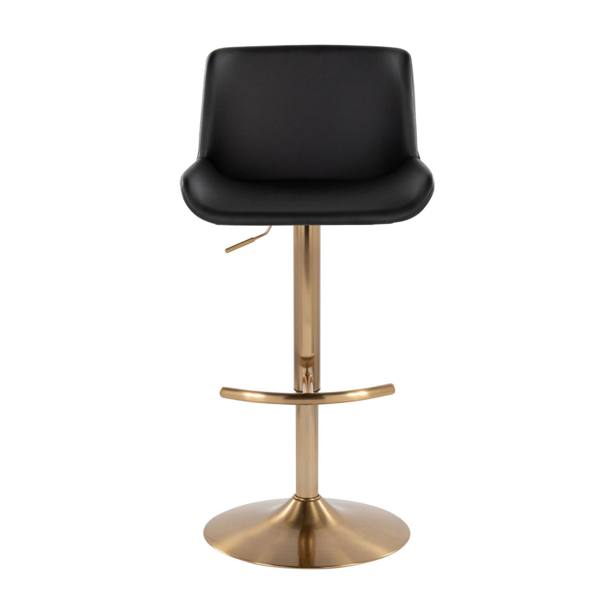 Black Gold Upholstered Swivel Barstools (2) | OROA
