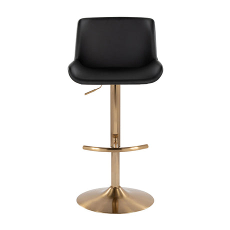 Black Gold Upholstered Swivel Barstools (2) | OROA