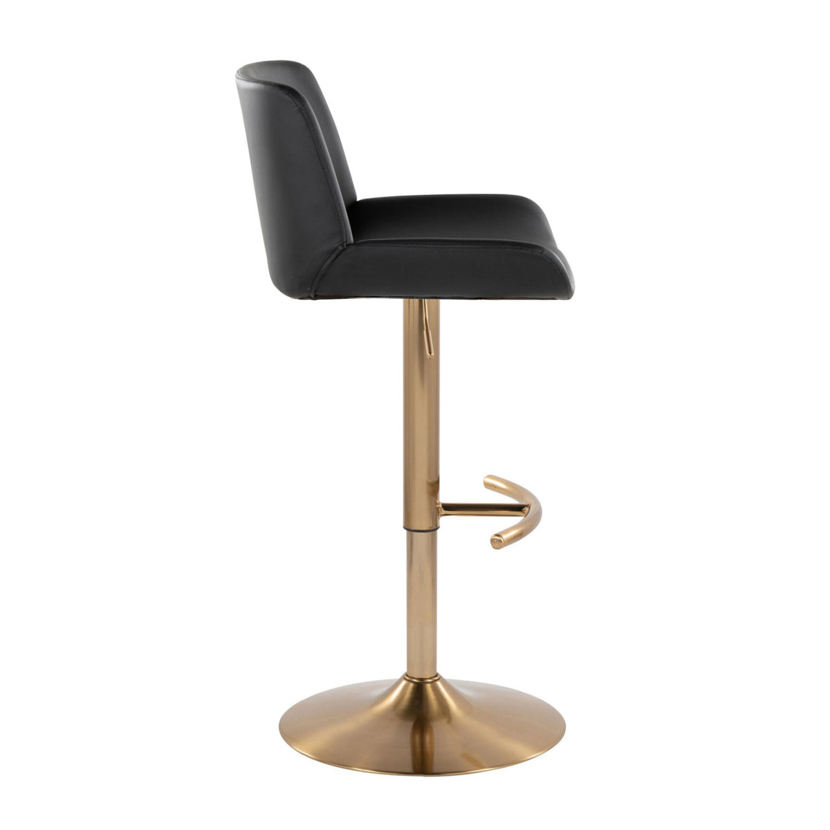 Black Gold Upholstered Swivel Barstools (2) | OROA