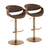 Contemporary Adjustable Gold Metal Swivel Barstools (S/2) | OROA