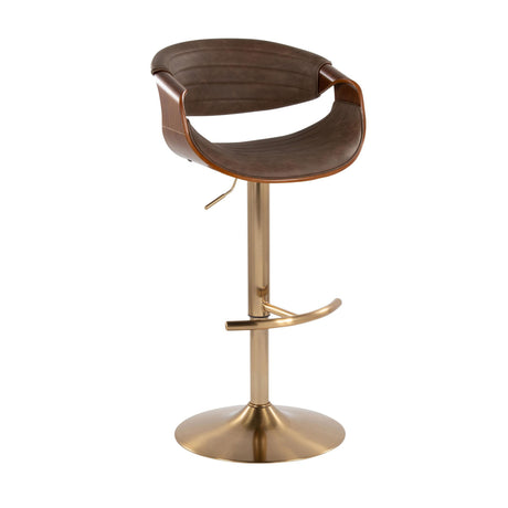 Contemporary Adjustable Gold Metal Swivel Barstools (S/2) | OROA