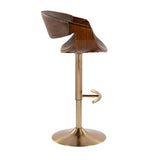 Contemporary Adjustable Gold Metal Swivel Barstools (S/2) | OROA
