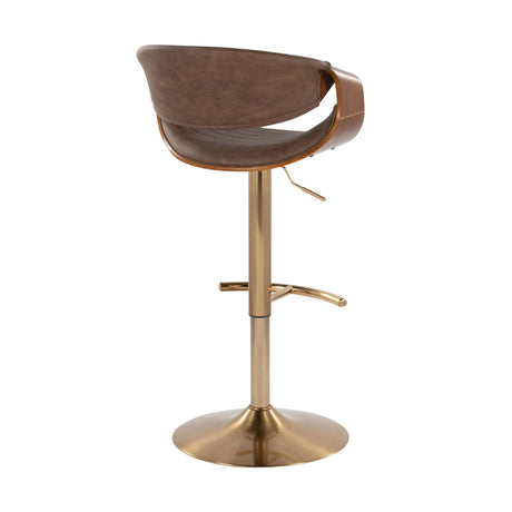 Contemporary Adjustable Gold Metal Swivel Barstools (S/2) | OROA
