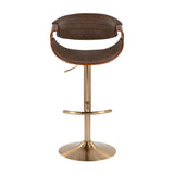 Contemporary Adjustable Gold Metal Swivel Barstools (S/2) | OROA