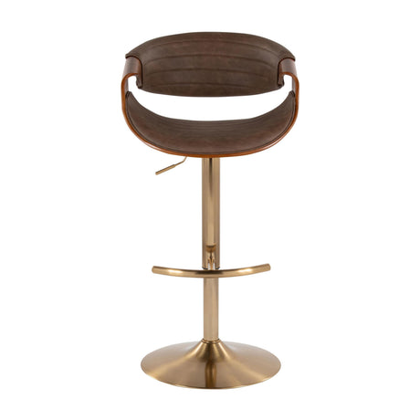 Contemporary Adjustable Gold Metal Swivel Barstools (S/2) | OROA