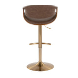 Contemporary Adjustable Gold Metal Swivel Barstools (S/2) | OROA