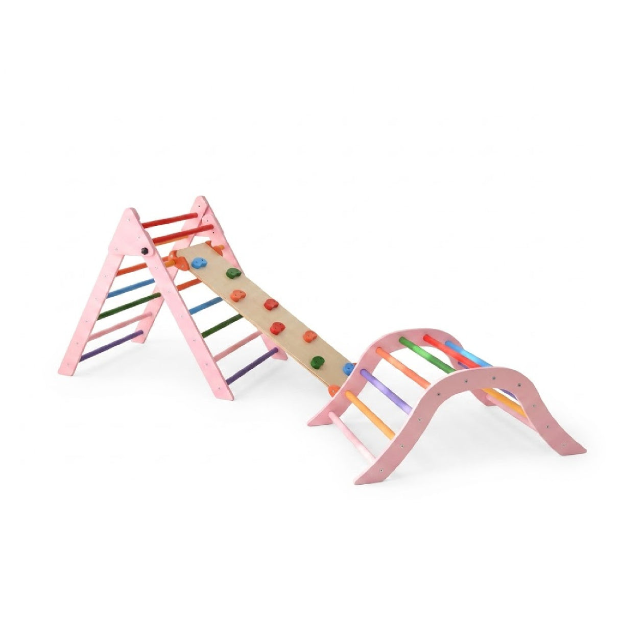 Pink Foldable Montessori Pikler Triangle Climbing Set | OROA Kids