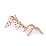 Pink Foldable Montessori Pikler Triangle Climbing Set | OROA Kids