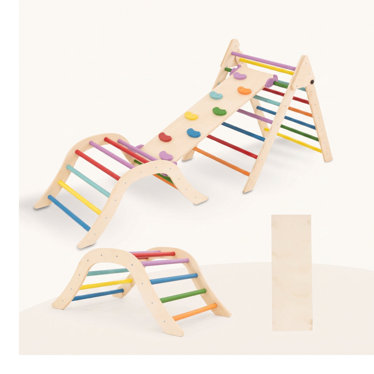 Pink Foldable Montessori Pikler Triangle Climbing Set | OROA Kids
