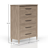 Modern European furniture - Solid Wood 5 Drawer Chest - www.oroa.com