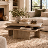 English Knotty Oak Nesting Cocktail Table | OROA