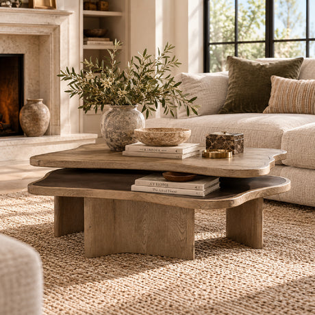 English Knotty Oak Nesting Cocktail Table | OROA