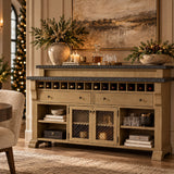 Cashew Hickory Finish Bar Cabinet | OROA