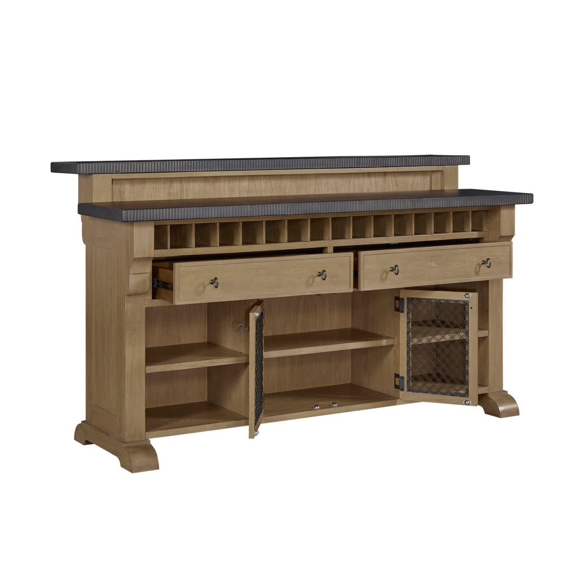 Cashew Hickory Finish Bar Cabinet | OROA