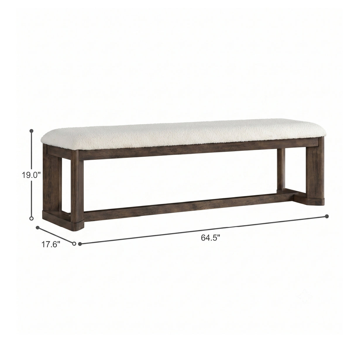 Dark Oak Upholstered Dining Bench by OROA