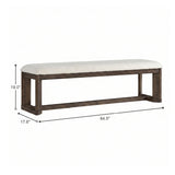 Dark Oak Upholstered Dining Bench by OROA