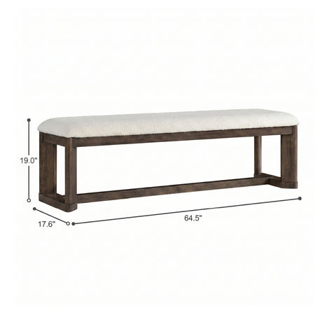 Dark Oak Upholstered Dining Bench by OROA