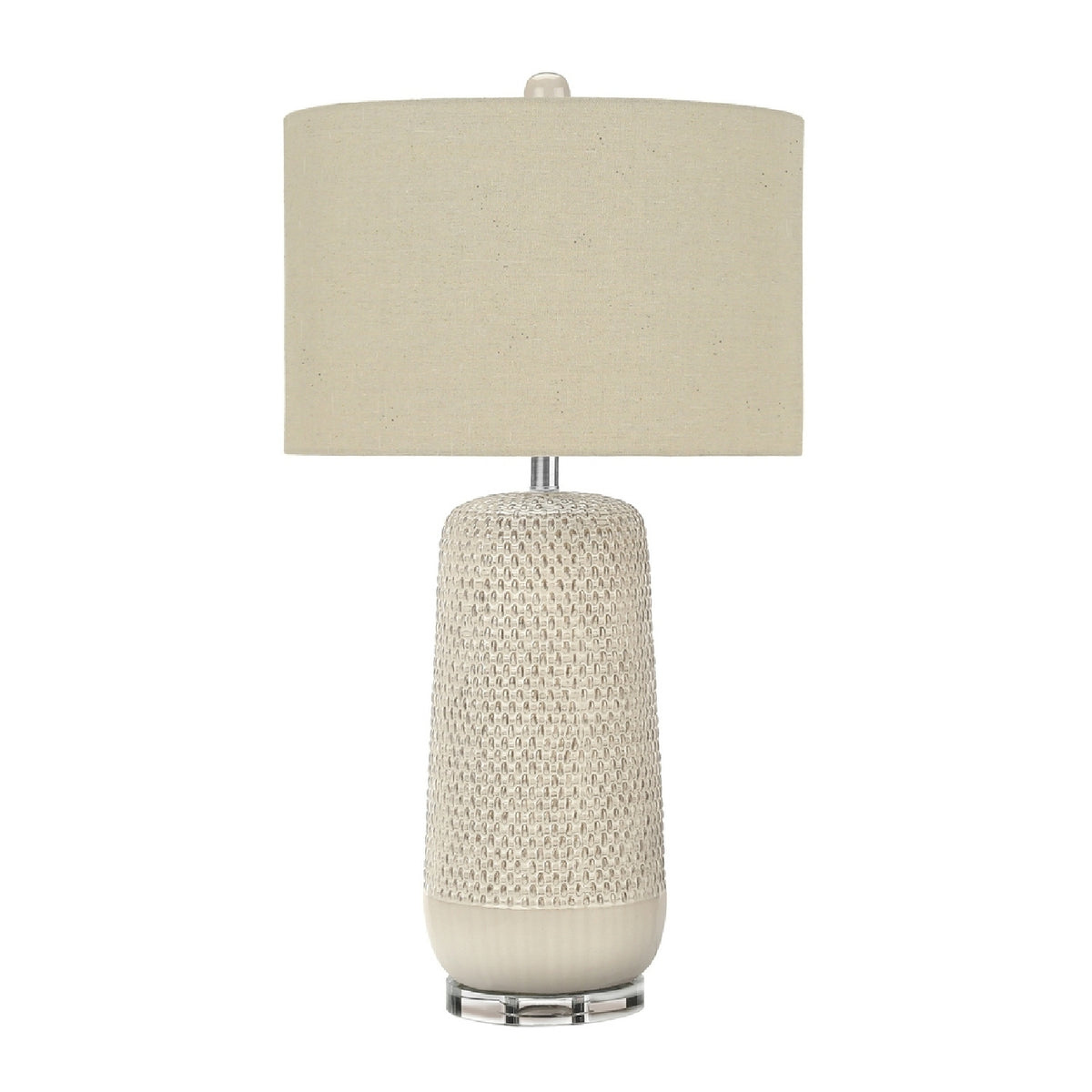 Cream Ceramic Textured Table Lamp by OROA