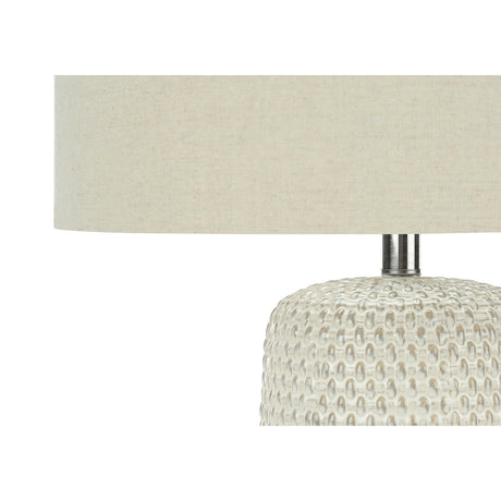 Cream Ceramic Textured Table Lamp by OROA